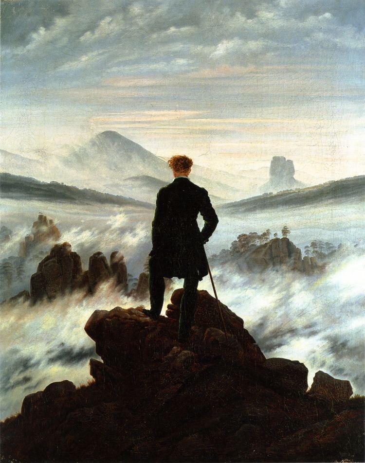 The Wanderer Above the Sea of Fog, (Der Wanderer über dem Nebelmeer um) 1818 ~ by Caspar David Friedrich