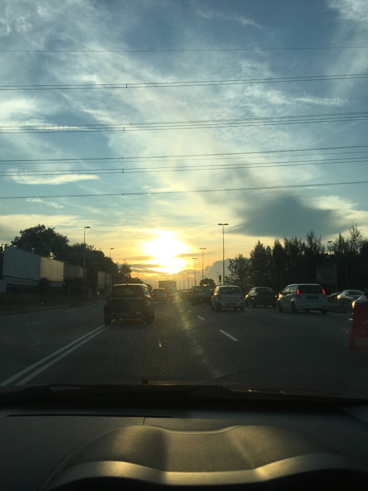I love driving under the gaze of the sun setting