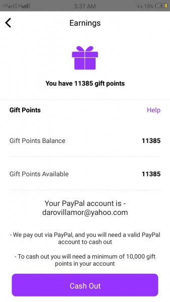 Hello! This is my First Cash Out! Hoping that this app is legit! Hihi. Spread love! ❤💗