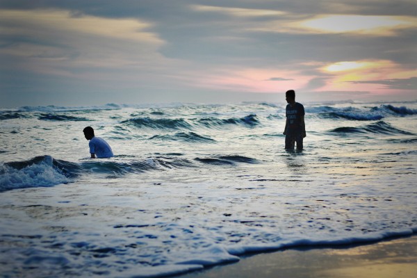 the beauty of the beach in the afternoon